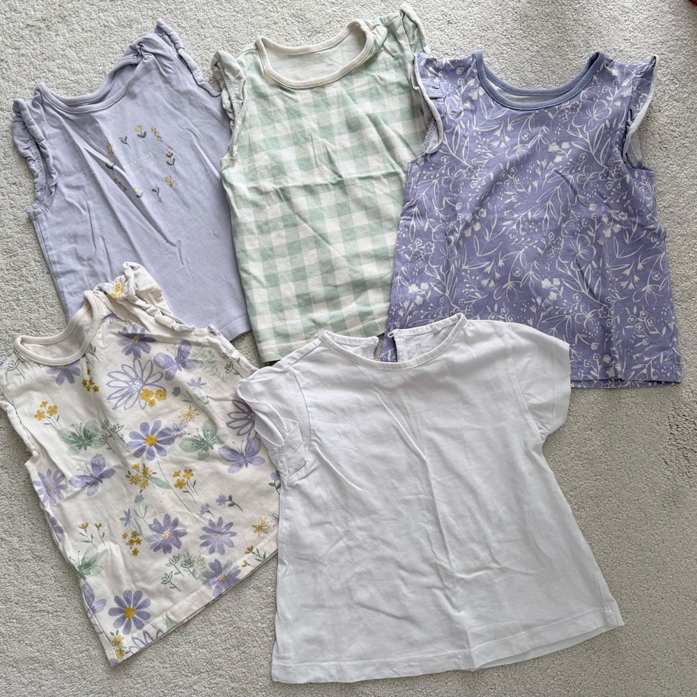 George Kids' Short Sleeve Shirt Set - Purple, Green, White, size 18-24 months